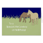 Brown Ponies Cowboy Birthday Card