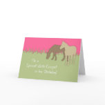 Brown Ponies Cowgirl Birthday Card