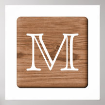 Brown Printed Pattern and Custom Letter.