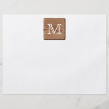 Brown Printed Pattern and Custom Letter. Flyers