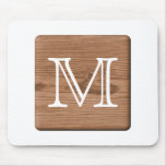 Brown Printed Pattern and Custom Letter. Mousepad