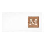 Brown Printed Pattern and Custom Letter. Custom Photo Card