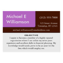 Brown Purple Corner RESUME Business Cards
