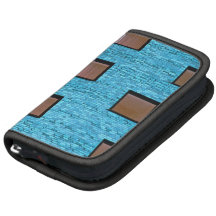 Brown Rectangles in a Wall of Blue Folio Planners