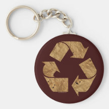 Brown Recycle Sign Key Chains