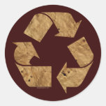 Brown Recycle Sign Stickers
