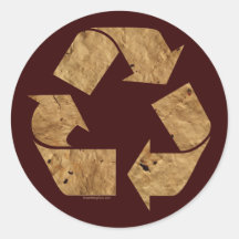 Brown Recycle Sign Stickers