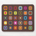 Brown retro colour squares mouse pad mousepads