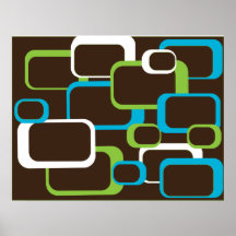 Brown Retro Squares Poster