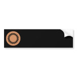 Brown Round Wheel Pattern Graphic Design. Bumper Stickers