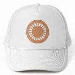 Brown Round Wheel Pattern Graphic Design. Custom hats