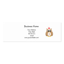 Brown santa owl business card