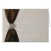 Brown Satin Ribbon with Jewel Card
