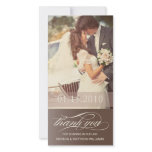 BROWN SCRIPT THANKS | WEDDING THANK YOU CARD photo cards