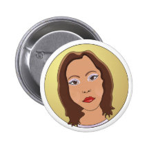 Brown Short Hair Woman Buttons