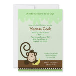 Brown Silly Monkey Jungle Boy Baby Shower 5x7 invitations