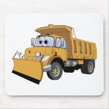 Brown Snow Plough Cartoon Mouse Mats