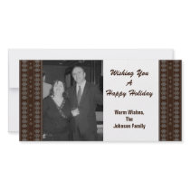 Brown Snowflake Design Personalised Photo Card