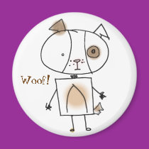 Brown Spottie Dog Magnet magnets