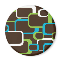 Brown Squares Retro Magnet