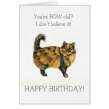 Brown Tabby Cat Birthday Card