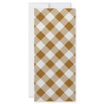 brown table cloth rack cards