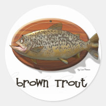 Brown Trout Round Stickers