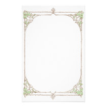 Brown Twigs and Greens Leaves stationery