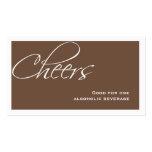 Brown wedding formal custom event drink ticket business card templates