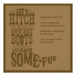 Brown Western Cowboy Boot Invitation