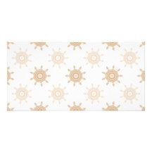 Brown Wheel Cogs. Fractal Circles Pattern. Customized Photo Card
