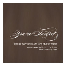 Brown White Modern Wedding Invitation