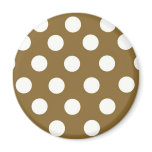 Brown & White Polka Dots Refrigerator Magnet