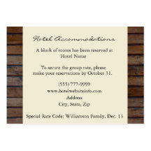 Brown Wood Hotel Accommodation Enclosure Cards Business Cards