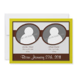 Brown Yellow Twins Birth Announcements