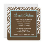 Brown Zebra Print Invitations