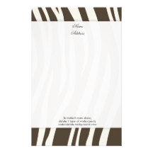 Brown Zebra Stripes background colour!! Personalised Stationery