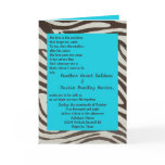 brown zebra, Turquoise wedding invitation cards