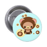 brownie bear pinback button