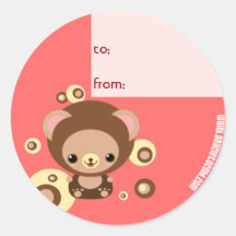 brownie bear round stickers
