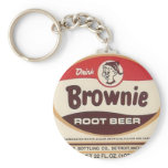 brownie root beer label enlarged keychain