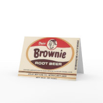 brownie root beer label greeting card