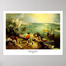 Bruegel's Landscape with the Fall of Icarus - 1558 Posters