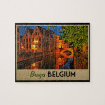 Bruges Belgium At Night Puzzles
