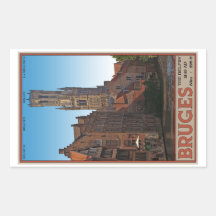 Brugge - The Belfry Rectangle Stickers