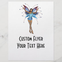Brunette 3D Pixie - Purple & Blue Personalized Flyer