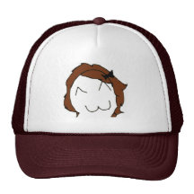 Brunette Big Smile Comic Meme Mesh Hats