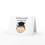 Brunette Boy Kindergarten Graduate Greeting Cards