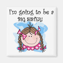 Brunette Future Big Sister Tshirts and Gifts Magnets