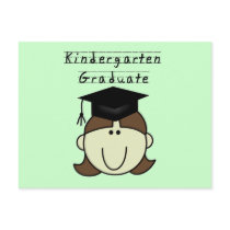 Brunette Girl Kindergarten Graduate Postcard